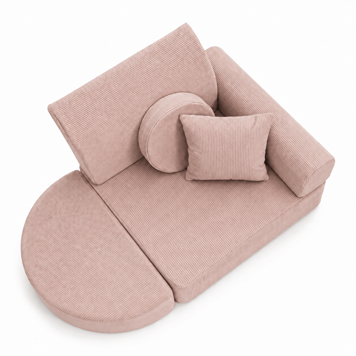 MeowBaby Kindersessel 3-in-1 Max Premium Cord - faltbare Kindercouch &amp; Spielmatratze - Slim Cord Edition
