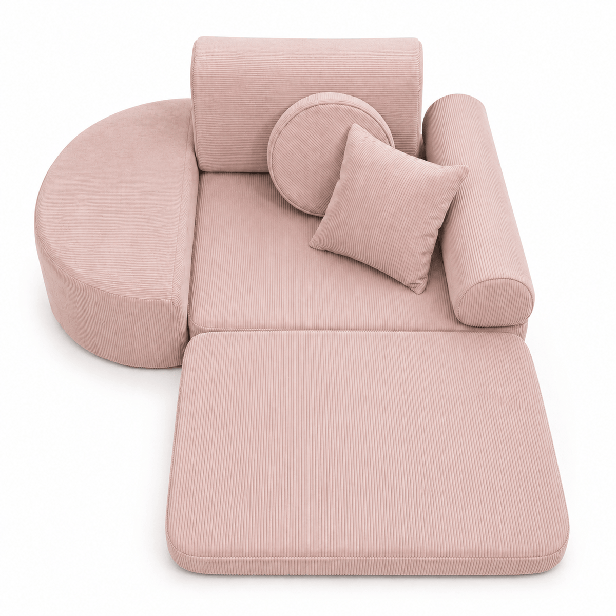 MeowBaby Kindersessel 3-in-1 Max Premium Cord - faltbare Kindercouch &amp; Spielmatratze - Slim Cord Edition