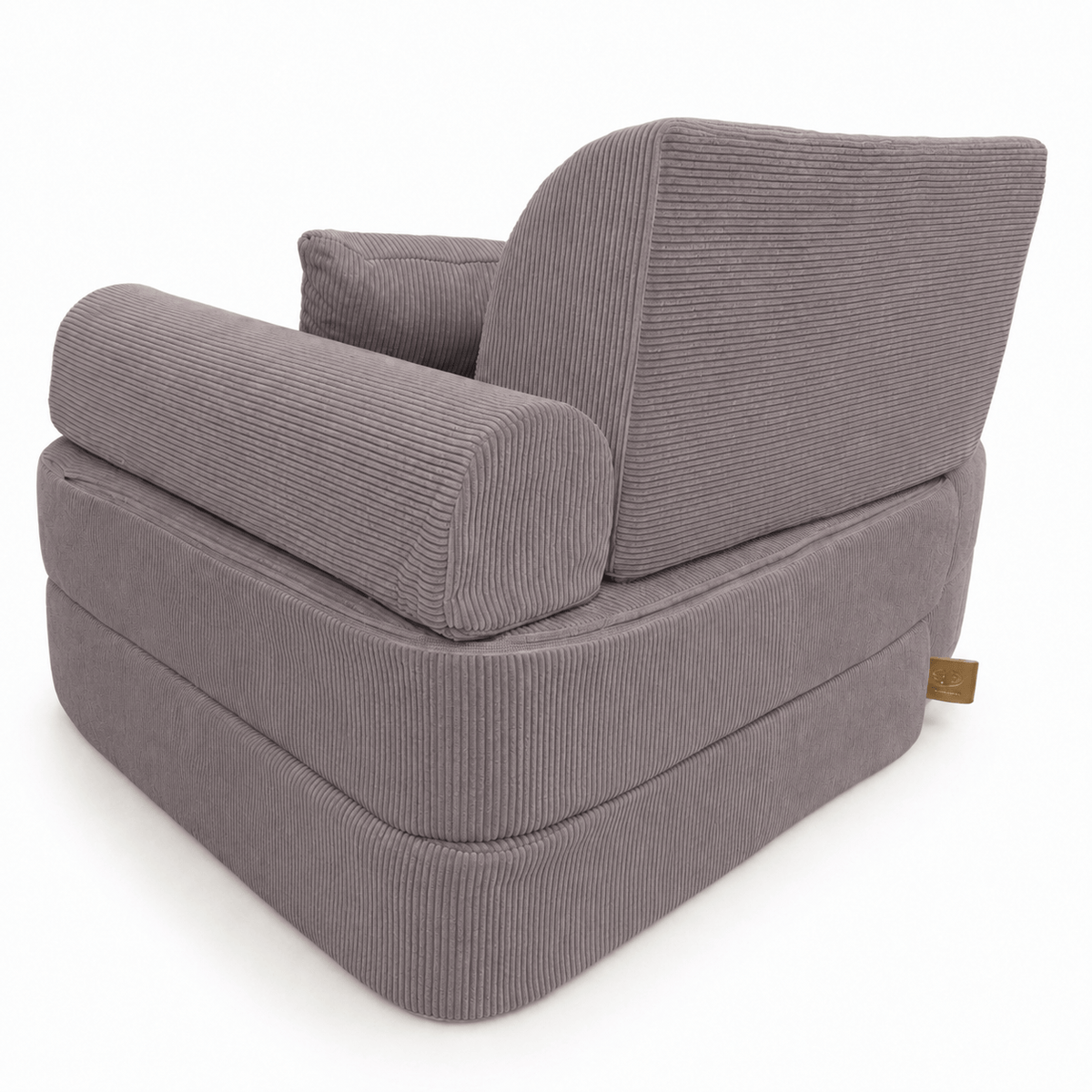 MeowBaby Kindersessel 3-in-1 Max Premium Cord - faltbare Kindercouch &amp; Spielmatratze - Slim Cord Edition