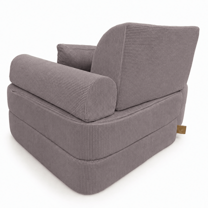 MeowBaby Kindersessel 3-in-1 Max Premium Cord - faltbare Kindercouch &amp; Spielmatratze - Slim Cord Edition