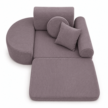 MeowBaby Kindersessel 3-in-1 Max Premium Cord - faltbare Kindercouch &amp; Spielmatratze - Slim Cord Edition