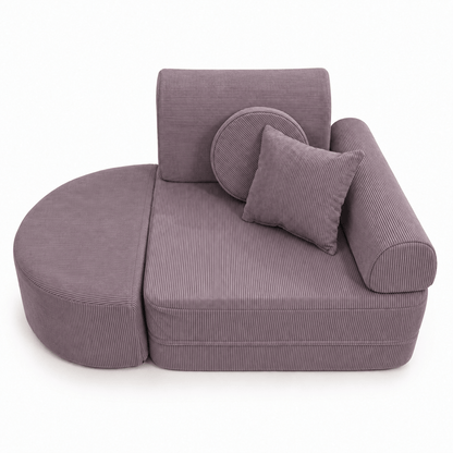 MeowBaby Kindersessel 3-in-1 Max Premium Cord - faltbare Kindercouch &amp; Spielmatratze - Slim Cord Edition