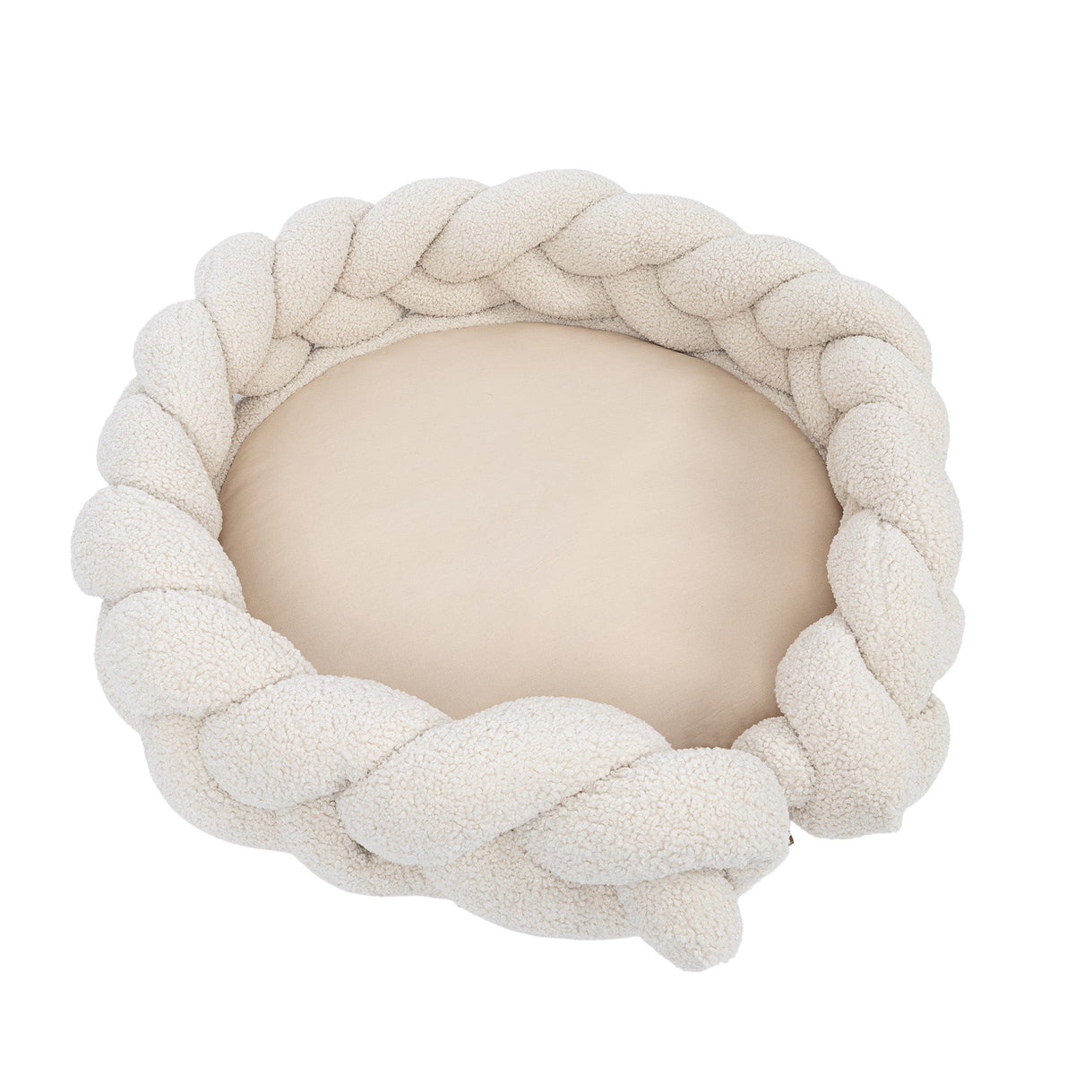 MeowBaby Babynestchen mit Spielmatte, Bettumrandung &amp; Schleife Bearly – Beige/Creme