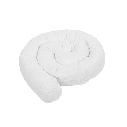 MeowBaby Bouclé Bed Snake, 1.5m - cream/white