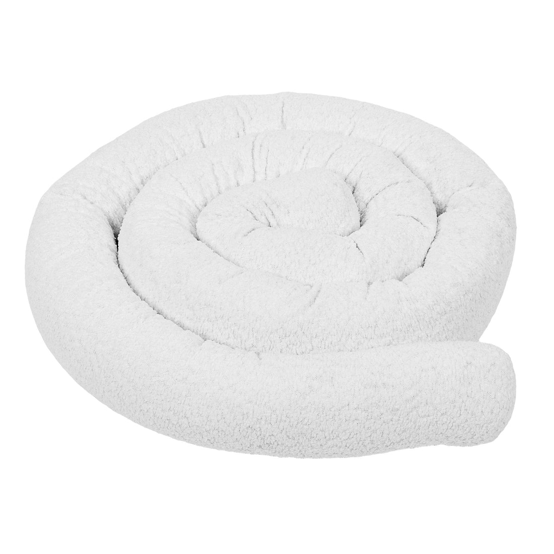 MeowBaby Bouclé Bed Snake, 1.5m - cream/white