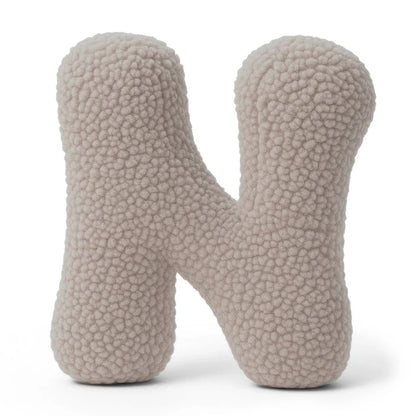 Design4Kids Buchstaben-Kissen Teddy - taupe