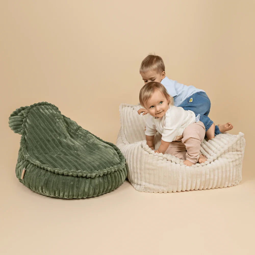 Design4Kids Kindersessel Jewel Plüsch-Cord im Bär-Design