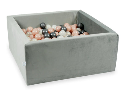 mimii-suchy-basen-90x90-velvet-szary-400-pilek-rozowe-zloto-metaliczny-grafit-opalizujacy-ve173