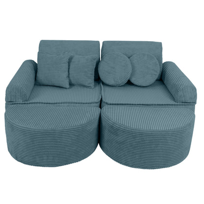 Design4Kids Mini Spielsofa Jewel Cord Max Ocean Blue