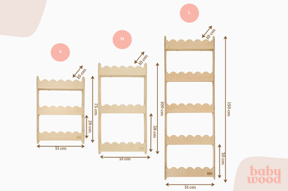 BabyWood Montessori Hanging Shelf WAVE L - Natural