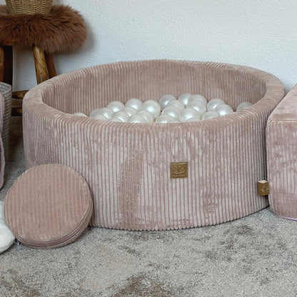 MeowBaby Bällebad Ästhetik Cord 90x30 cm – Powder Pink