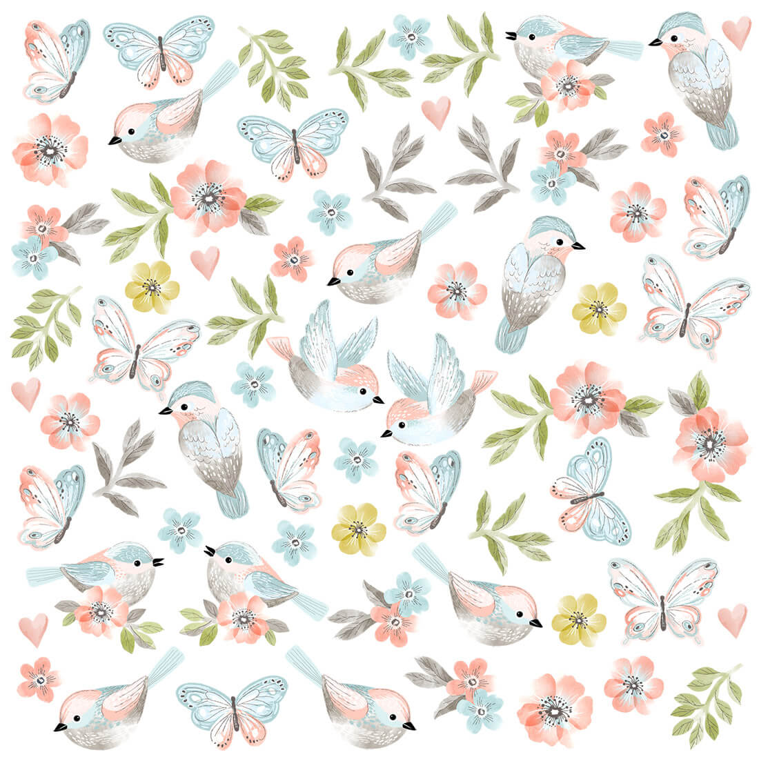 PASTEL LOVE XL Wall Tattoo/Sticker Dinosaur I 8-piece