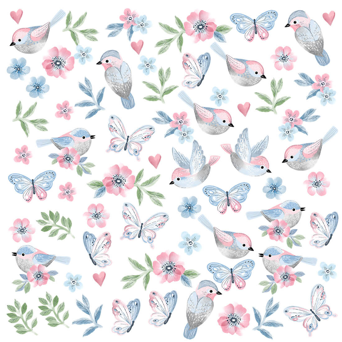 PASTEL LOVE XL Wall Tattoo/Sticker Dinosaur I 8-piece