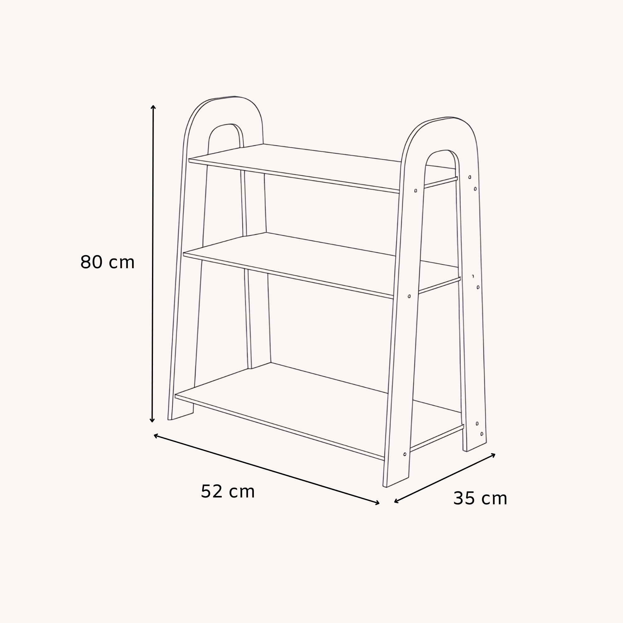 BabyWood Toy Shelf SLIM M - natural