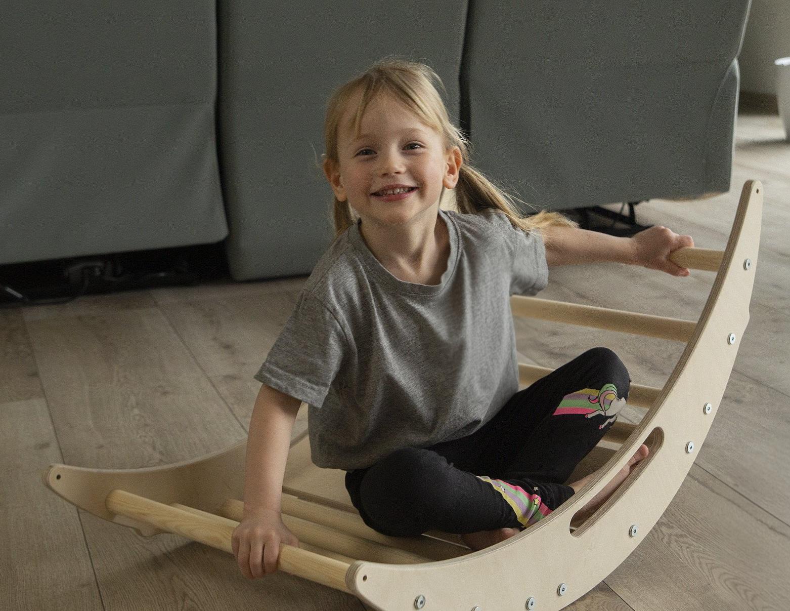 Design4Kids 3-in-1 Montessori Kletterset S - Kletterdreieck, Rutsche &amp; Wippe