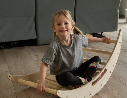 Design4Kids 3-in-1 Montessori Kletterset S - Kletterdreieck, Rutsche &amp; Wippe