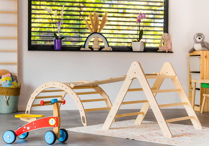 Design4Kids 3-in-1 Montessori Kletterset S - Kletterdreieck, Rutsche &amp; Wippe