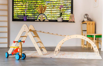 Design4Kids 3-in-1 Montessori Kletterset S - Kletterdreieck, Rutsche &amp; Wippe