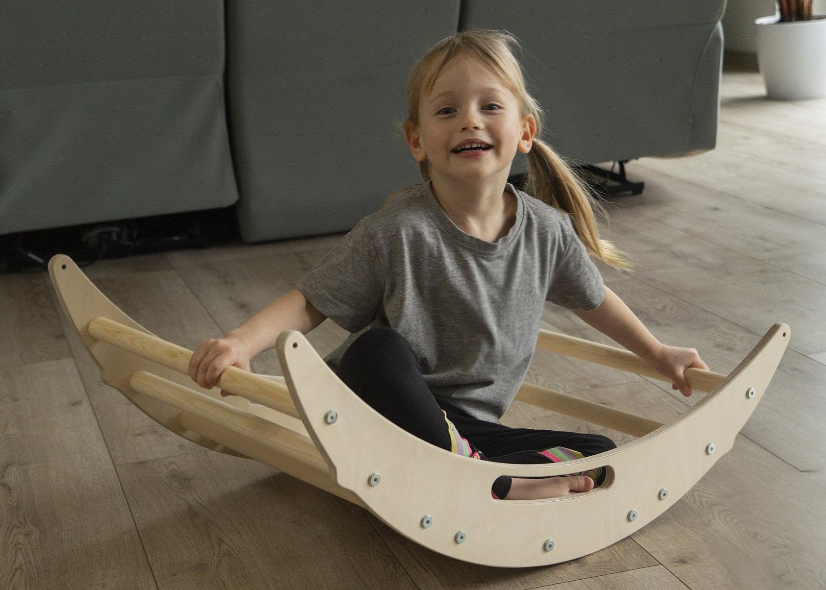 Design4Kids 3-in-1 Montessori Kletterset S - Kletterdreieck, Rutsche &amp; Wippe