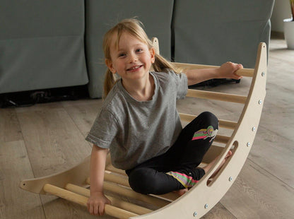 Design4Kids 3-in-1 Montessori Kletterset S - Kletterdreieck, Rutsche &amp; Wippe