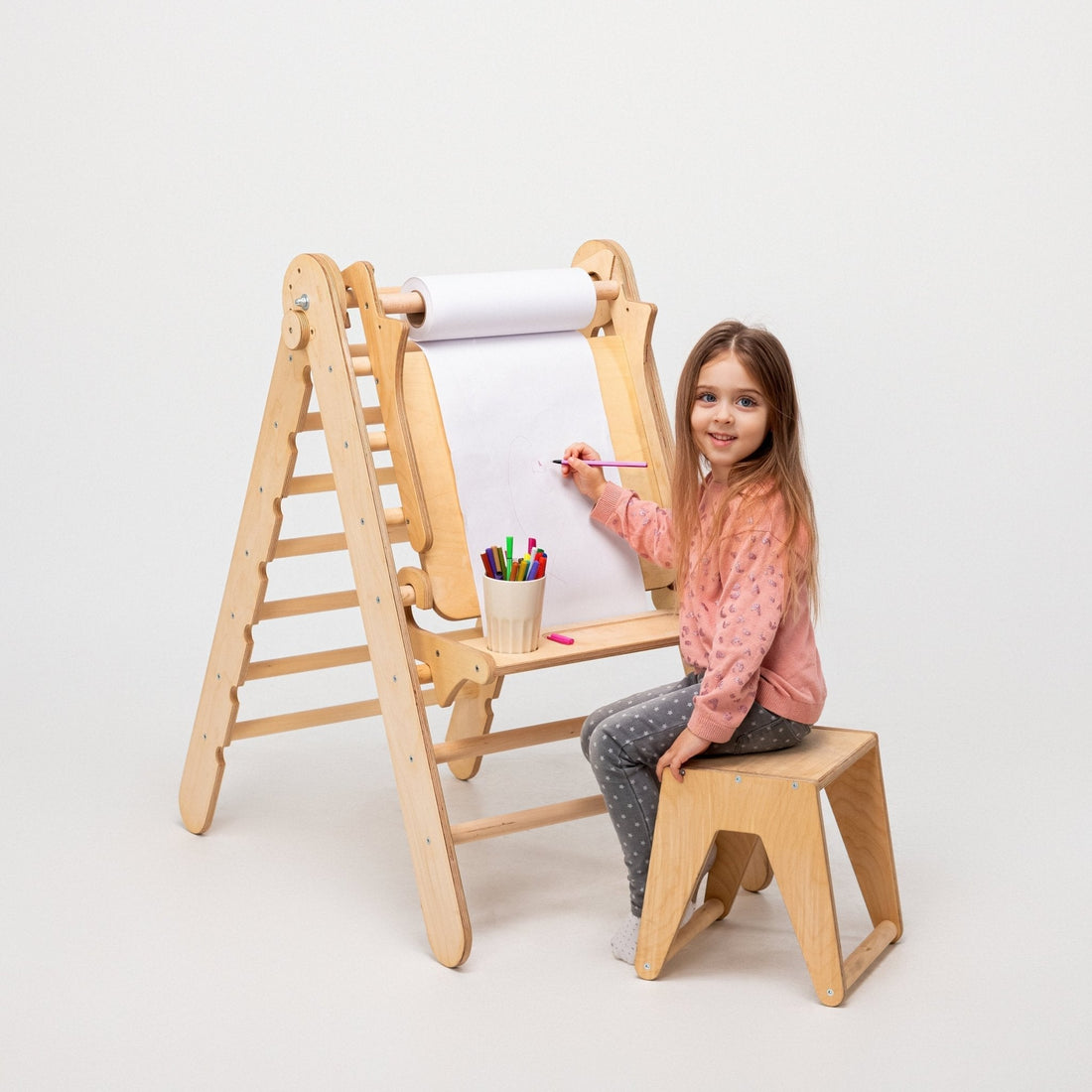 Goodevas Staffelei mit Kinderstuhl – Perfekt für Indoor Klettergerüst