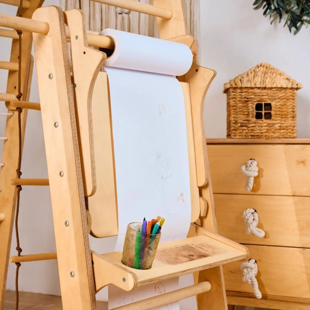 Staffelei mit Kinderstuhl – Perfekt für Indoor Klettergerüst