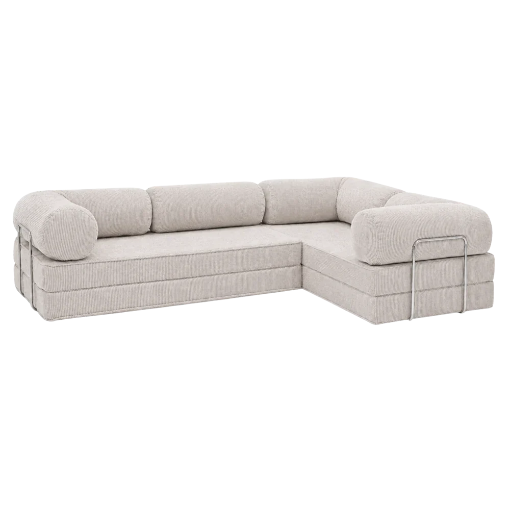 Design4Kids Family Ecksofa 3-Sitzer Jewel Cord Corner 300