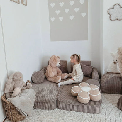 Design4Kids Mini Spielsofa Jewel Cord Plus Hazelnut Taupe