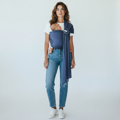 Storchenwiege Hänschenklein RingSling Leinen – Indigo