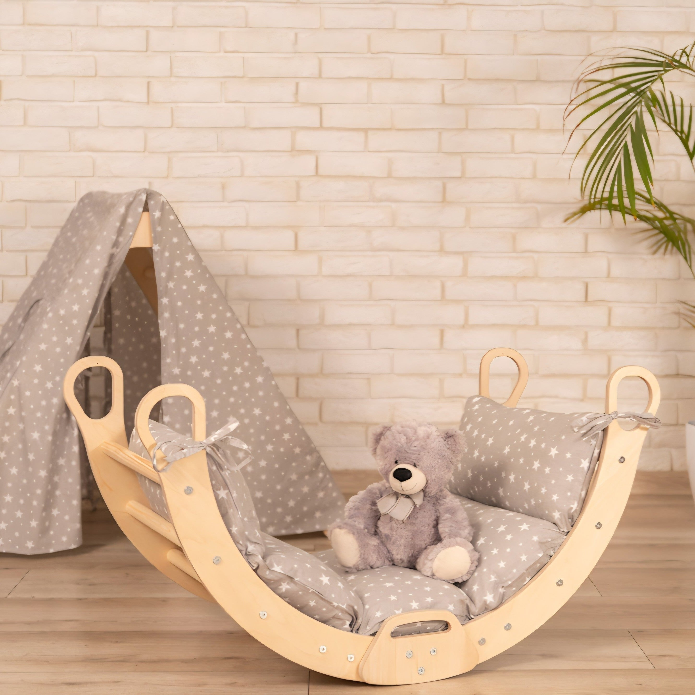 Design4Kids 2-in-1 Montessori Kletterset - Kletterbogen mit Rollenrutsche