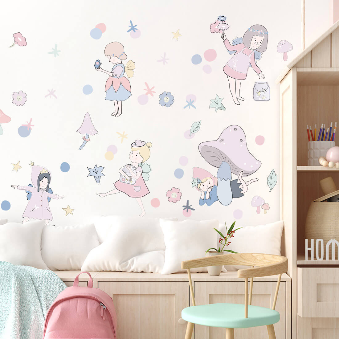 PASTEL LOVE XL Wall Tattoo/Sticker Dinosaur I 8-piece