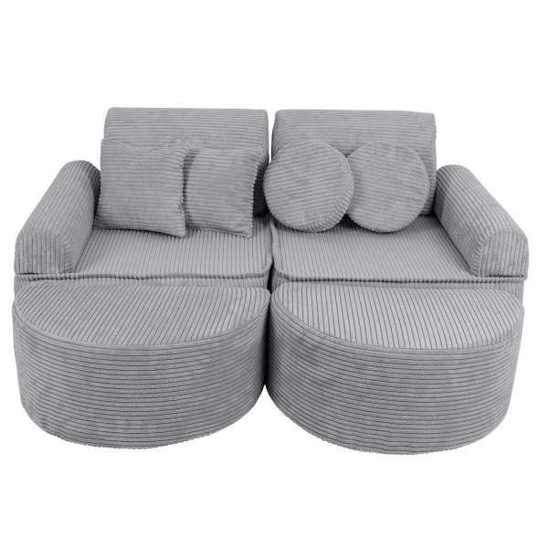 Design4Kids Mini Spielsofa Jewel Cord Max - marble grey