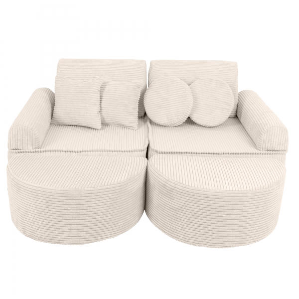 Design4Kids Mini Spielsofa Jewel Cord Max - almond beige