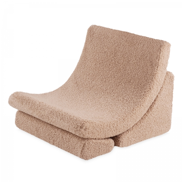 PLUSH NEST Luna-Sessel Bouclé beige für Kinder