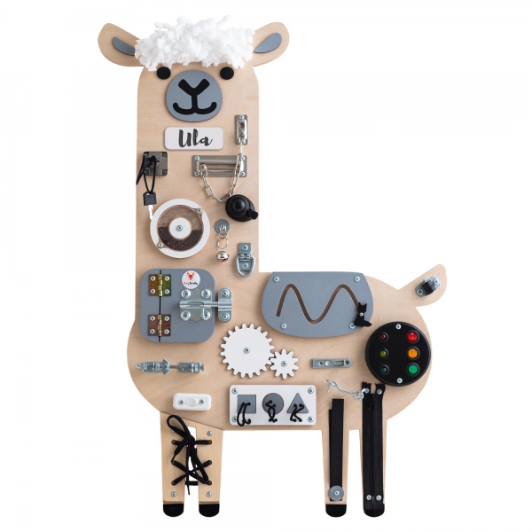 Foxy Family BusyBoard - Montessori BusyBoard - Lama Mika