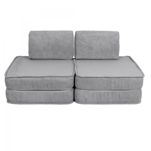 Design4Kids Mini Spielsofa Jewel Cord Basic - marble grey