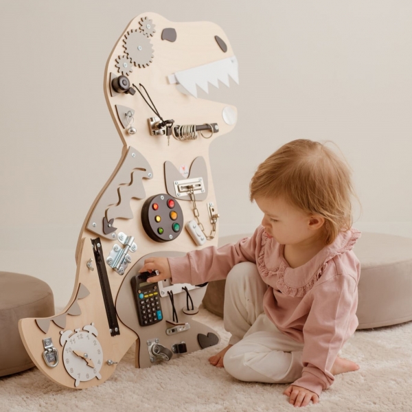 Foxy Family BusyBoard - Montessori BusyBoard - T-Rex