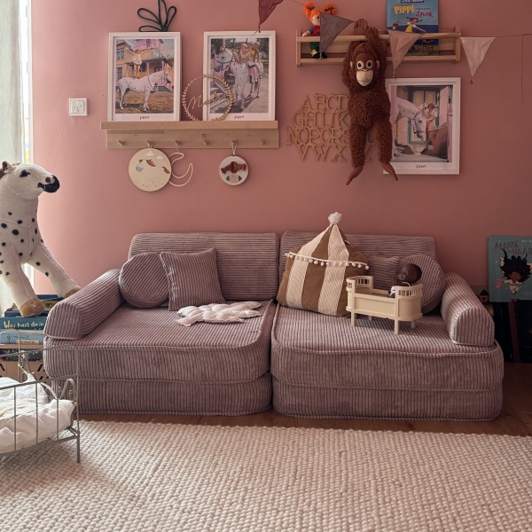 MeowBaby Spielsofa Ästhetik Premium Cord - powder pink