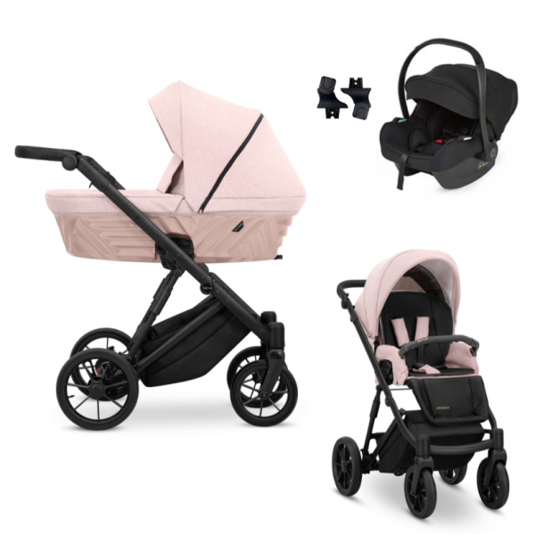 KUNERT Kombikinderwagen 3 in 1 IVENTO 11 - Smoky Pink / Schwarz