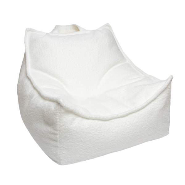 MeowBaby Sitzsack Bouclé eckig - creme/weiß