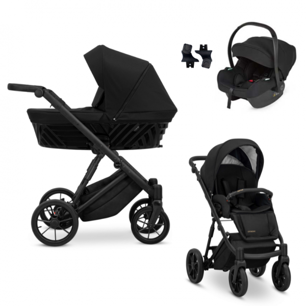 KUNERT Kombikinderwagen 3 in 1 IVENTO 12 - Deep Black / Schwarz