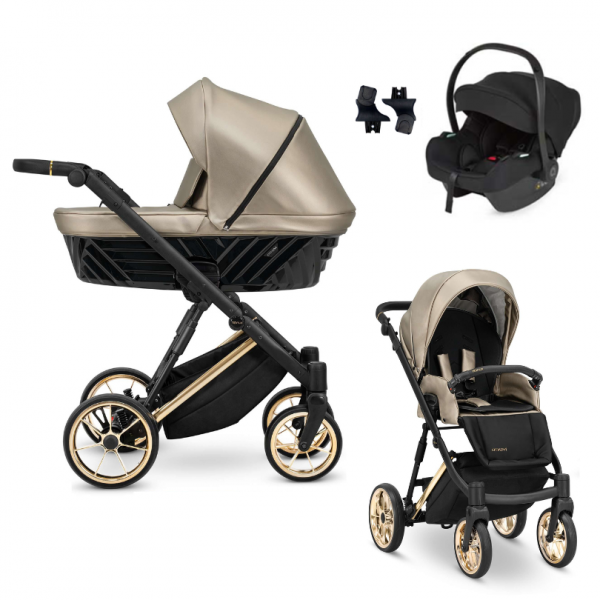 KUNERT Kombikinderwagen 3 in 1 IVENTO Metalic 15 - Cappuccino Pearl Eco