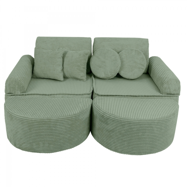 Design4Kids Mini Spielsofa Jewel Cord Max - classic olive