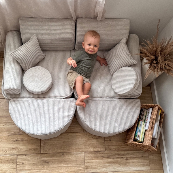 MeowBaby Spielsofa Mini Max Ästhetik Cord - ecru/beige