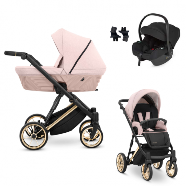 KUNERT Kombikinderwagen 3 in 1 IVENTO 11 - Smoky Pink / Gold